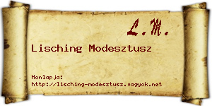 Lisching Modesztusz névjegykártya